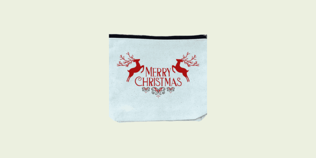 Trousse Blanche en coton avec un design de Noël Wasteless Group