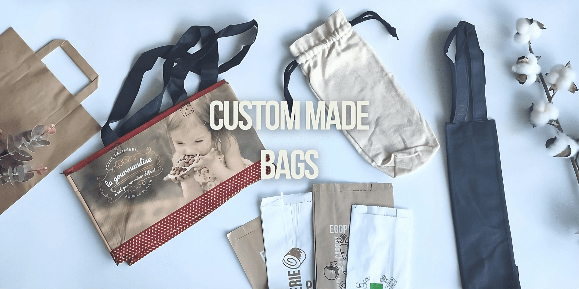 Custom made bags and sacks in cotton, PP and Kraft paper from the Wasteless Group