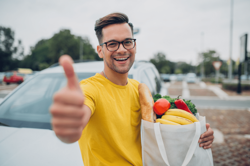 Consumers who use reusable shopping bags for shopping and everyday life