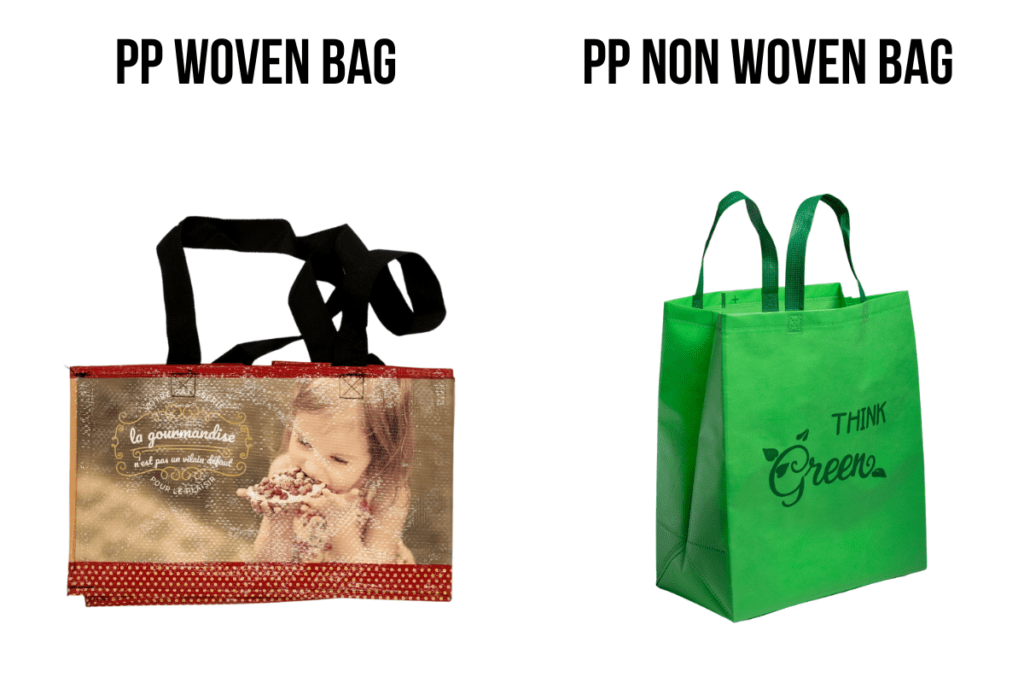 Visual comparison between woven bag and non-woven PP bag for an informed choice