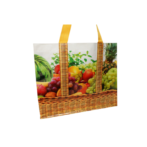 Sac cabas en polypropylène tissé durable personnalisé avec des fruits