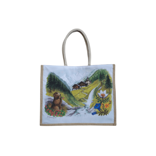 Sac en Jute + Coton parfait pour les stations touristiques dans les Alpes