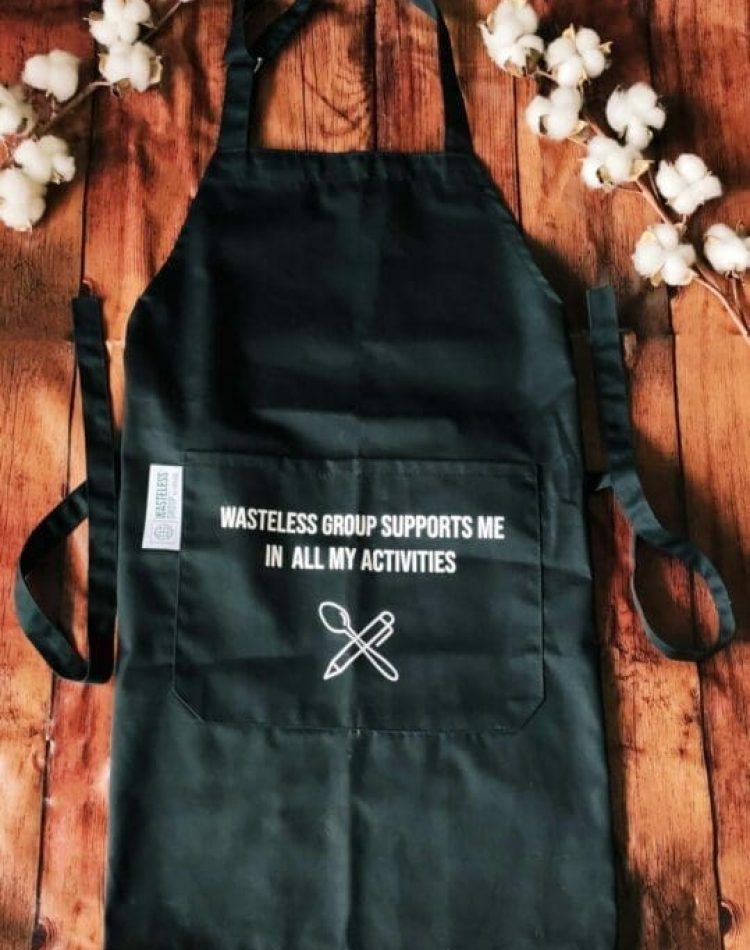 Wasteless Group textile écologique éco-responsable sur mesure tablier coton recyclable biosourcé matière végétale personnalisé personnalisable sur mesure